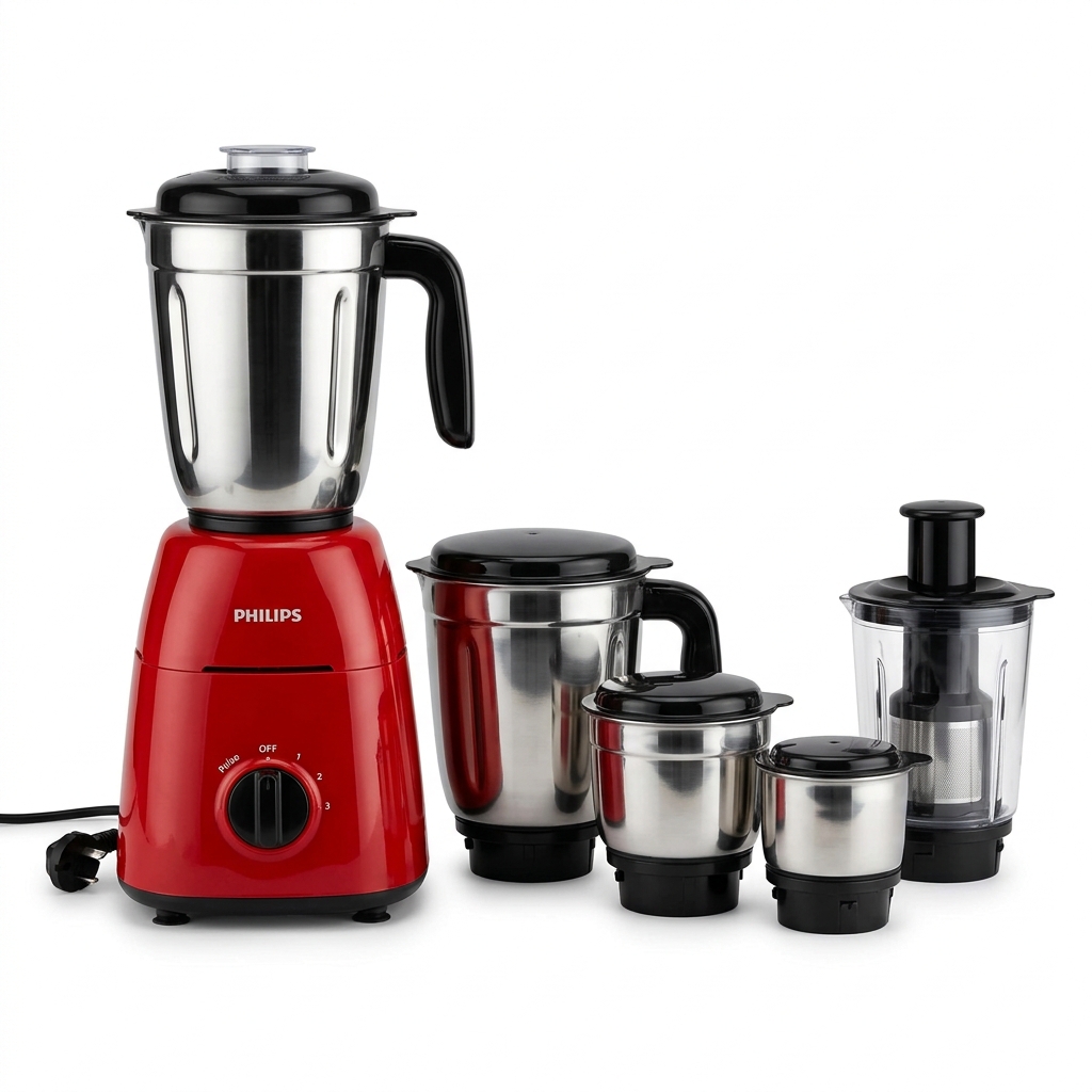 PHILIPS Daily Collection 1600W 4-in-1 Mixer Grinder (Red Edition) image 1